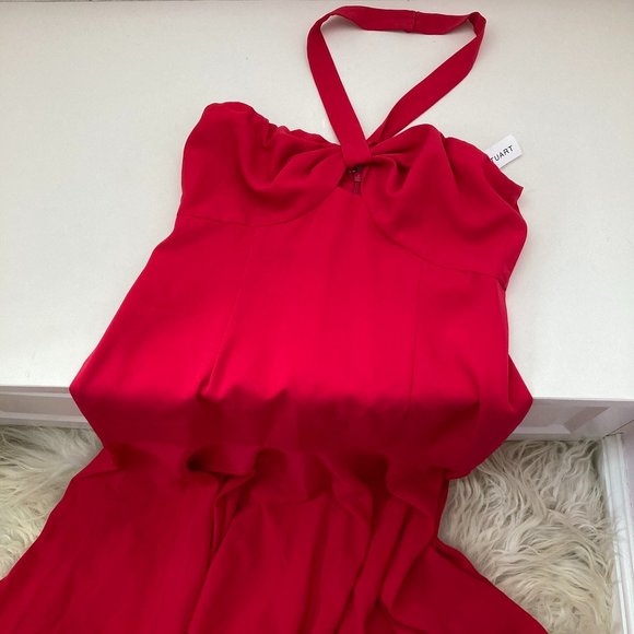 JILL JILL STUART TWIST NECK HIGH-LOW HALTER DRESS - Picture 7 of 9